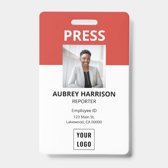 Badge ID photo simple Press (Avant)