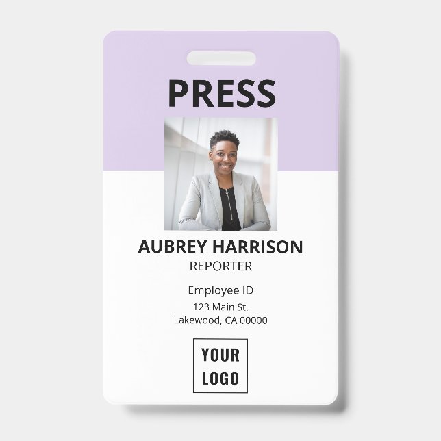 Badge ID photo simple Press (Avant)