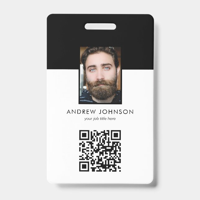 Badge ID QR Code Logo Photo Employé (Avant)
