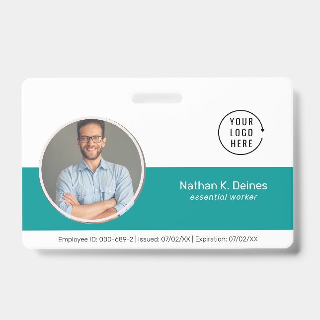 Badge ID sarcelle | Société de sécurité de la carte d'id (Avant)