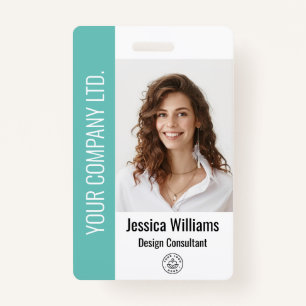 Badge ID Turquoise d'employé d'entreprise personnalisé