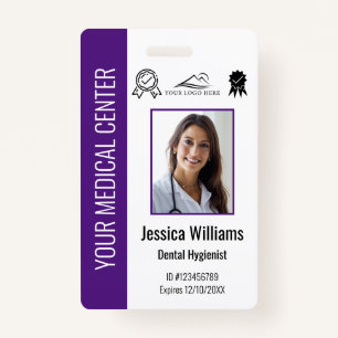 Badge ID violet Médicale certifié personnalisé