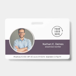 Badge ID Violet   Société de cartes d'identité photo des