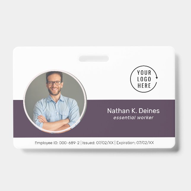 Badge ID Violet | Société de cartes d'identité photo des (Avant)