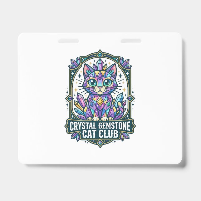 Badge Idée cadeau chat maman Crystal Gemstone - Crystal  (Avant)