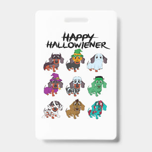 Badge Idée de T-shirt Joyeux Halloweenie pour chien dach