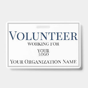 Badge Identifiant de bénévole avec logo personnalisé
