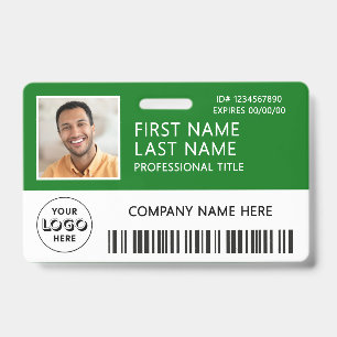 Badge Identifiant de code-barres de photo de logo d'entr
