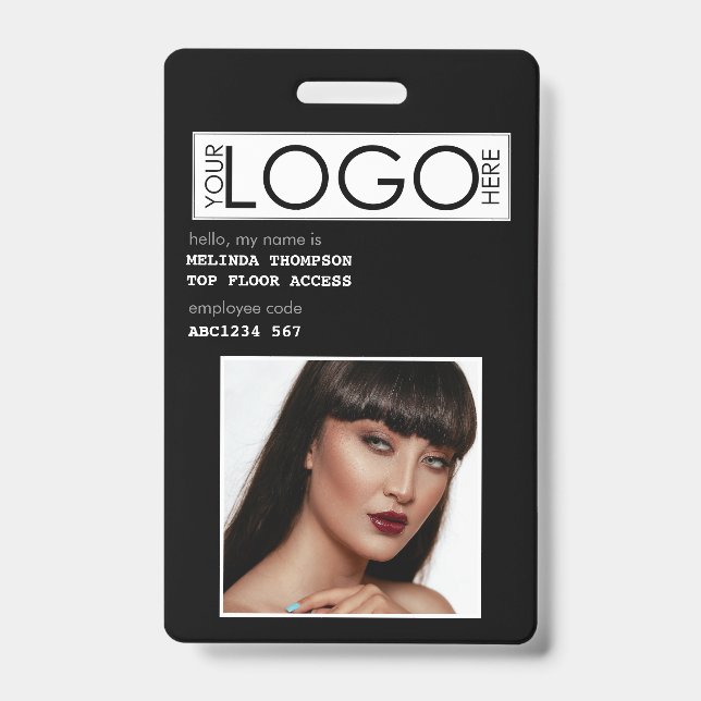 Badge Identifiant de l'employé - Photo de l'entreprise (Front)