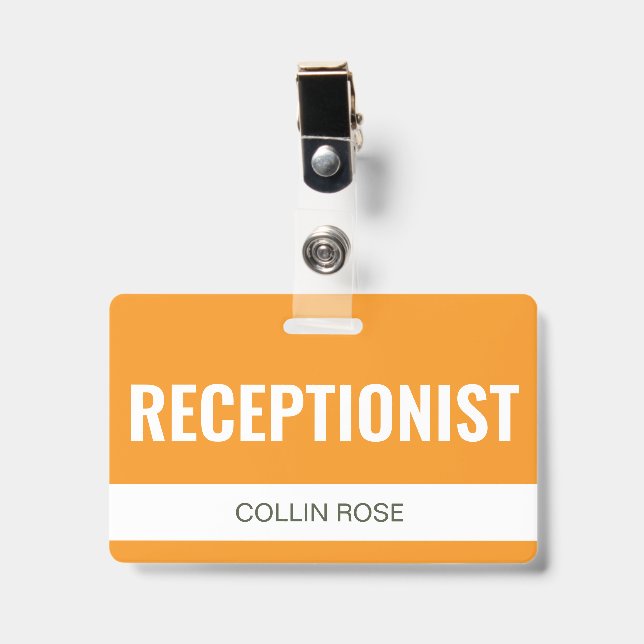 Badge Identifiant de l'employé réceptionniste de l'hôtel (Avant avec clip)