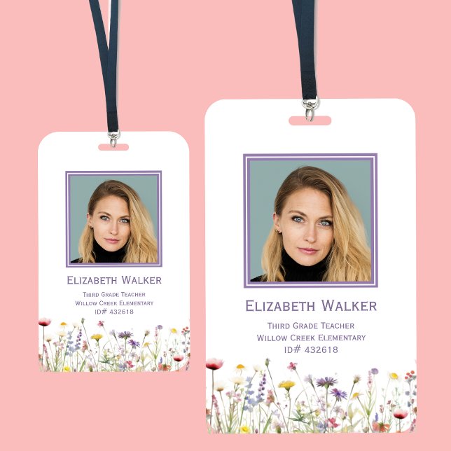 Badge Identifiant de l'enseignant Wildflower (Wildflower Employee Badge)