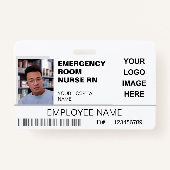 Badge Identifiant de l'hôpital photo personnalisé avec l (Devant)