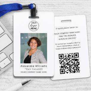 Badge Identifiant de photo d'employé Logo d'entreprise C