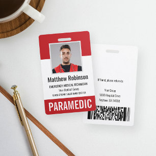 Badge Identifiant de sécurité de photo de premier interv