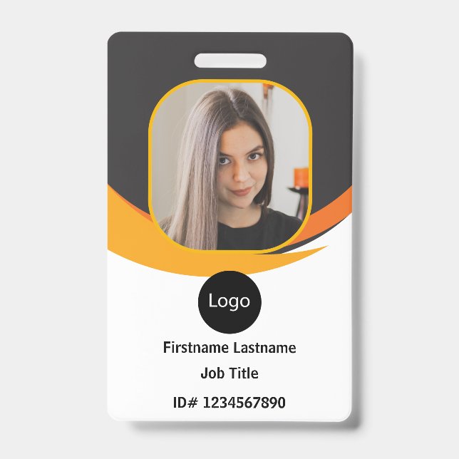 Badge identifiant d'employé de société personnalisé, cod (Avant)