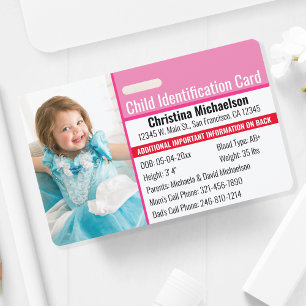 Badge Identification de la photo pour enfant Allergie d'