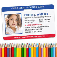Identification de l'enfant d'urgence Photo personn