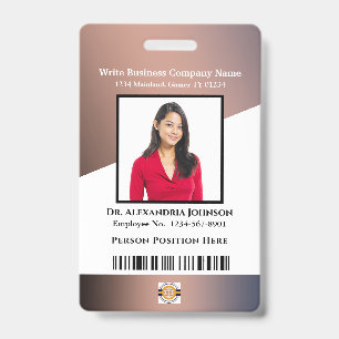 Badge Identification de l'ID logo du code barre de l'emp