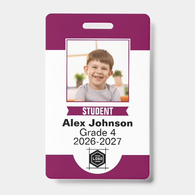 Badge Identification de photo personnalisée pour les élè (Avant)