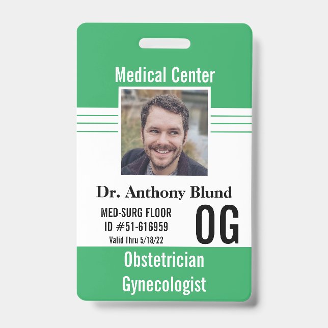 Badge Identification du médecin de l'hôpital Nom de la p (Avant)