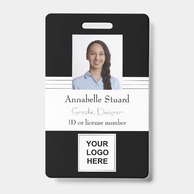 Badge Identification moderne du travail des employés pro (Avant)