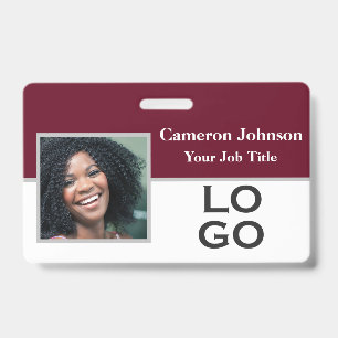 Badge Identification Photo avec Logo Personnalisé sur Fo