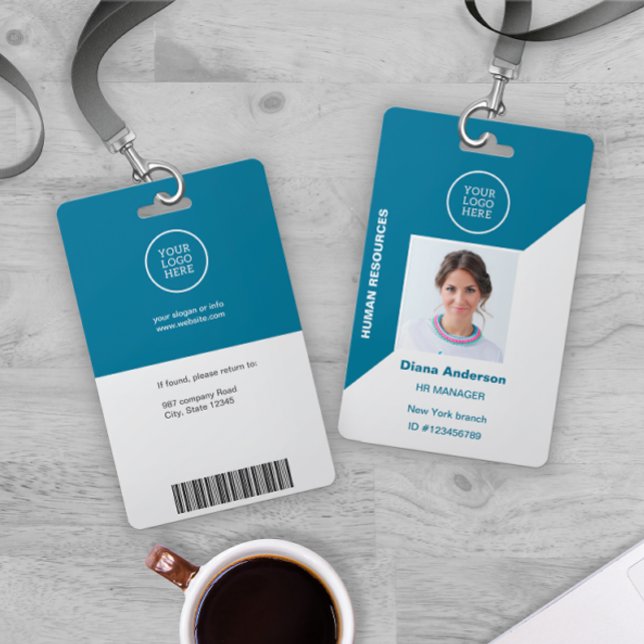 Badge Identité de l'employé avec logo de la société Code (Créateur téléchargé)