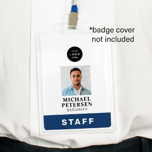 Badge identité de l'employé photo nom sécurité logo de l