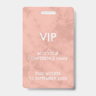 Badge Identité de l'événement VIP du festival Tie Dye Ro