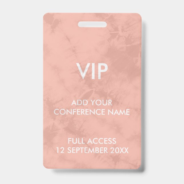 Badge Identité de l'événement VIP du festival Tie Dye Ro (Avant)