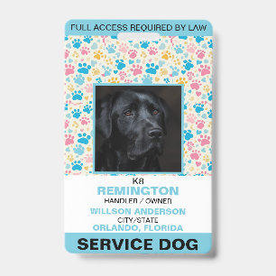 Badge Identité photographique personnalisée du chien d'a