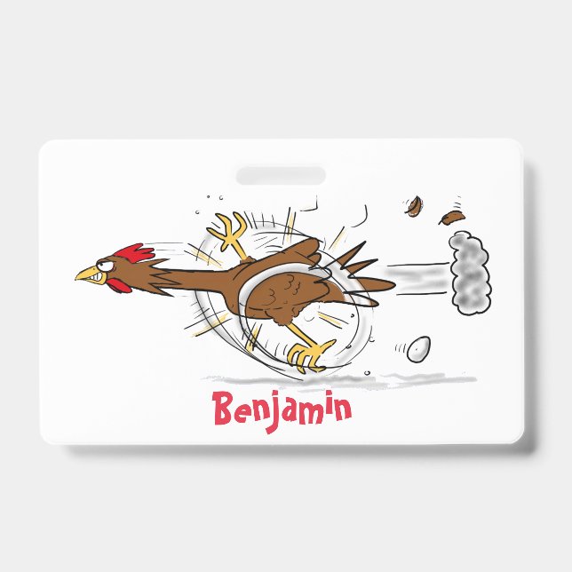 Badge Illustration amusante de poulet cool (Avant)