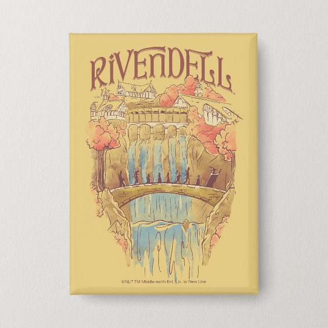 Badge Illustration aquarelle de la Fellowship de RIVENDe (Recto)