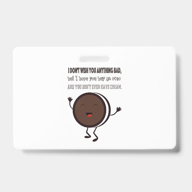 Badge Illustration avec une citation sur Oreo (Avant)
