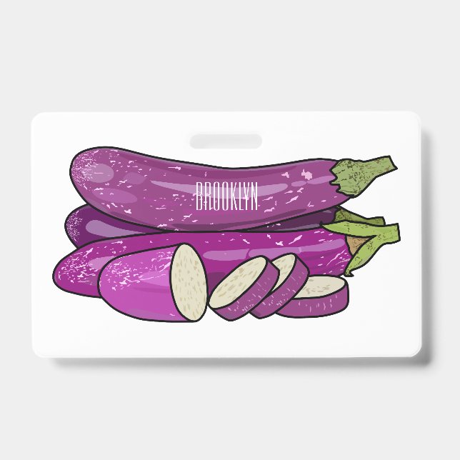 Badge Illustration d'aubergine (Avant)