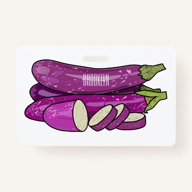 Badge Illustration d'aubergine (Devant)