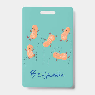 Badge Illustration de cacahuètes sautantes de dessin ani