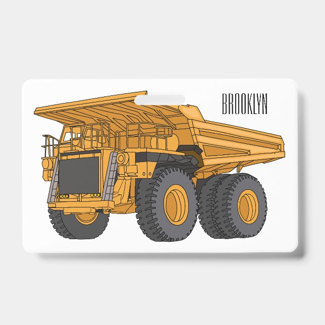 Badge Illustration de camion à benne cartoon (Avant)