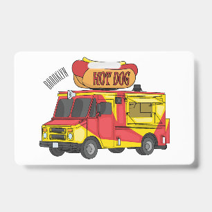 Badge Illustration de camion de nourriture hot dog de de