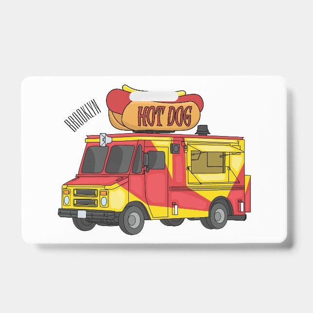 Badge Illustration de camion de nourriture hot dog de de (Avant)