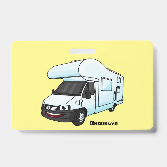 Badge Illustration de caravane joyeuse en style cartoon (Avant)