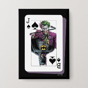 Badge Illustration de carte à jouer Joker et Batman Piqu