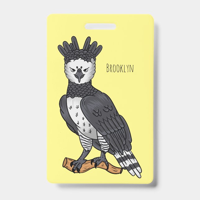 Badge illustration de cartoon de l'aigle harpie (Avant)