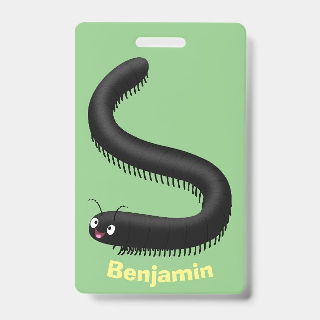 Badge Illustration de cartoon de mille-pattes mignon (Avant)