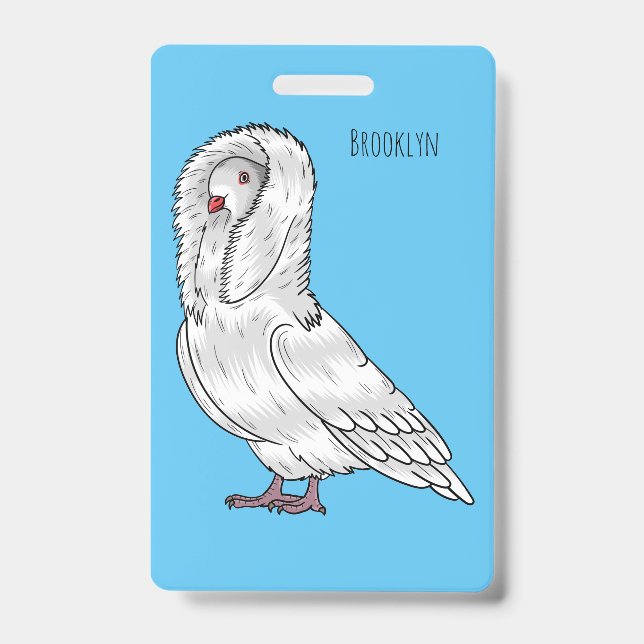 Badge illustration de cartoon de pigeon jacobin oiseau  (Avant)