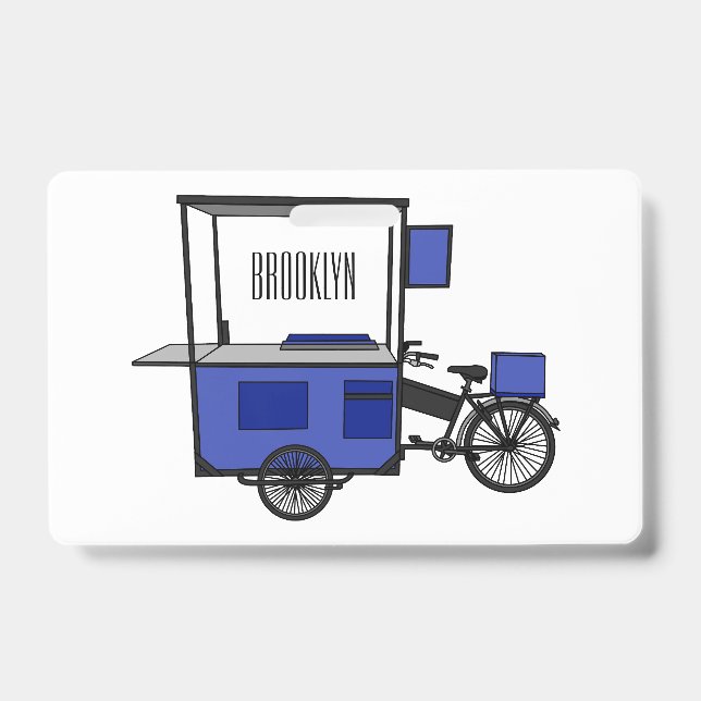 Badge Illustration de chariot de nourriture en dessin an (Avant)