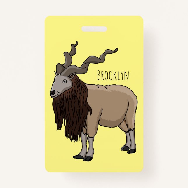 Badge Illustration de chèvre de Markhor (Devant)