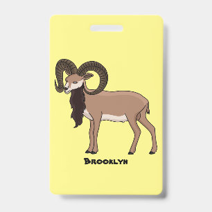 Badge Illustration de chèvre mouflon