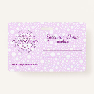 Badge Illustration de chien de dessin pour le toilettage