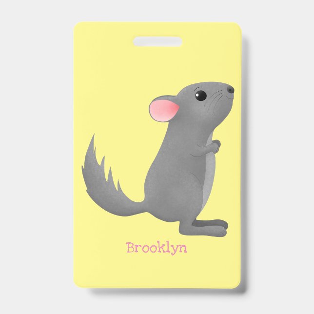 Badge Illustration de chinchilla gris mignon (Avant)